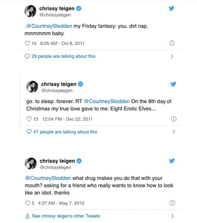 What Happened Between Chrissy Teigen And Courtney Stodden Feud Explainer 9celebrity