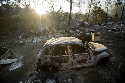 Dry weather conditions paired with moderate to extreme drought conditions, which also affect other US states, may be behind the fires. Picture: AP.