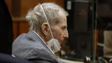 Robert Durst appeared in a courtroom with his attorneys for closing arguments. 