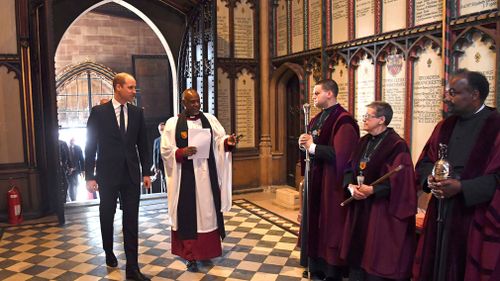 Prince William read a passage from the bible that said: "Faith, hope and love abide, these three; but the greatest of these is love." (AAP)