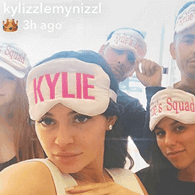 Kylie Jenner and friends pose in Shhh Silk eye masks.
