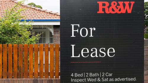 A for lease sign in front of a house in Sydney.