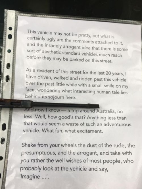 Until it is moved, there might not be an end to this argument over the Winnebago. (Twitter)