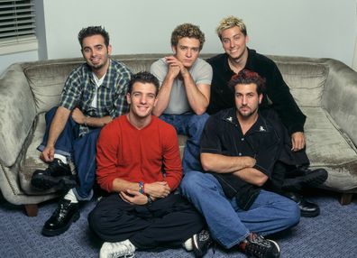 NSYNC circa 2001, (L-R) Chris Kirkpatrick, JC Chasez, Justin Timberlake, Joey Fatone, Lance Bass. (Photo by Tim Roney/Getty Images)