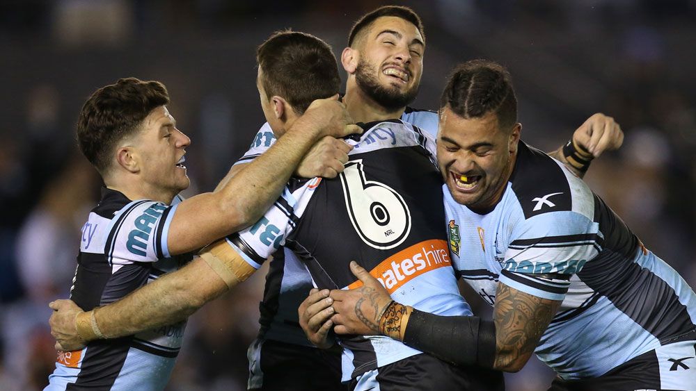 The Sharks celebrate another win. (AAP)