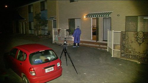 Forensics officer investigate the crime scene. Picture: 9NEWS