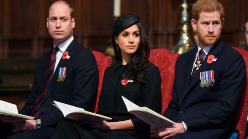 The trio took part in the Anzac Day service at Westminster Abbey. (PA/AAP)