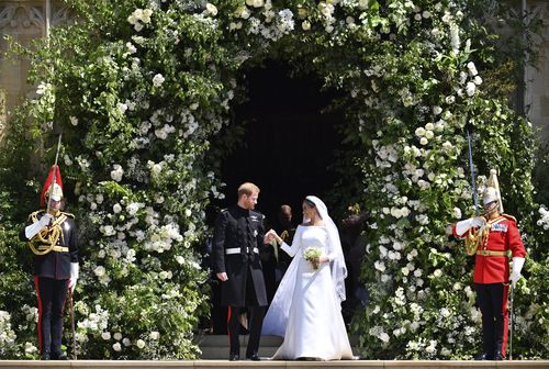 The pair looked intensely in love as they stepped out for the first time as husband and wife. (AAP)