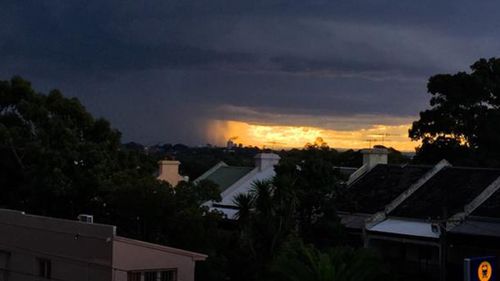 An apocalyptic-looking storm approaching western Sydney. (Twitter - @rpy).