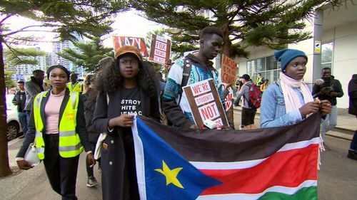 Melbourne's African community has held an anti-racism rally in response to commentary about African youth crime. Picture: 9NEWS