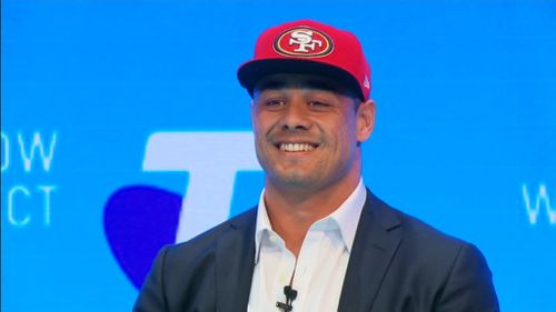Jarryd Hayne has announced his new allegiance to NFL franchise the San Francisco 49ers. (9NEWS)