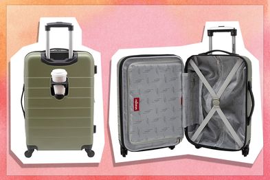 Wrangler Smart Luggage Set with Cup Holder and USB Port Olive Green