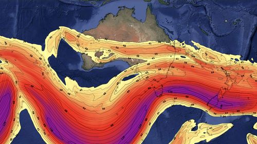 The polar stream bringing northern hemisphere weather for Christmas in Tasmania. (Weatherzone)