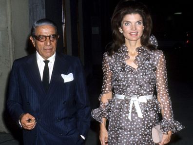 Jackie Onassis and husband Aristotle Onassis (Photo by Tom Wargacki/WireImage)