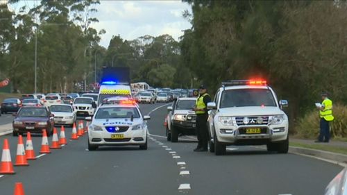 Traffic was banked up as lanes were closed. (9NEWS)