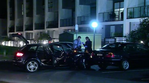 Police followed the allegedly stolen Audi A3 to a Burwood car park. (9NEWS)