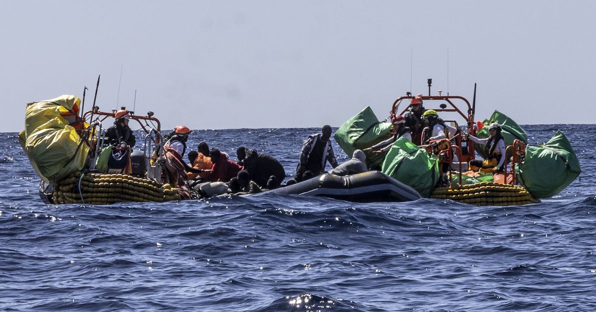 Refugees from Libya rescued from deflating dinghy in Mediterranean say 60 died during journey