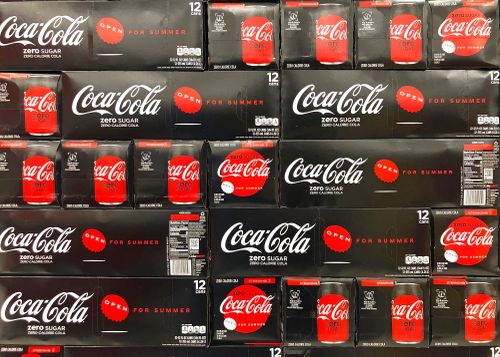 Coke no sugar packaging and boxes