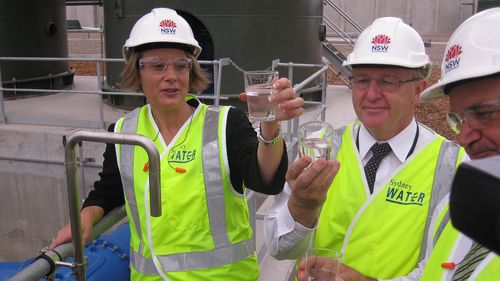 Then-Premier Kristina Keneally at the opening of the desalination plant in 2010.