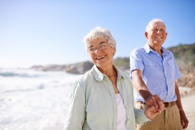 Elderly older couple stock