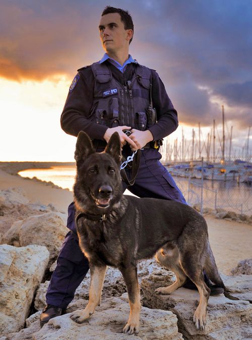 Rumble and handler. (Supplied, WA Police)