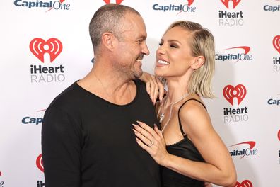 LAS VEGAS, NEVADA - SEPTEMBER 22: (L-R) Brian Austin Green and Sharna Burgess attend the 2023 iHeartRadio Music Festival at T-Mobile Arena on September 22, 2023 in Las Vegas, Nevada. (Photo by Greg Doherty/Getty Images)