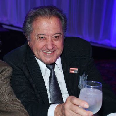LAS VEGAS, NEVADA - JULY 30: Comedian Shecky Greene and singer/comedian Nelson Sardelli attend Pat Cooper's Celebration of Life at the Italian American Club on July 30, 2023 in Las Vegas, Nevada. (Photo by Denise Truscello/WireImage)