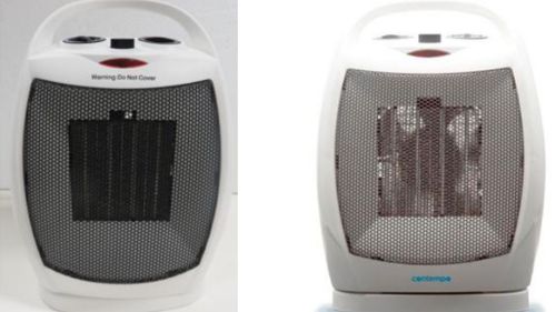 The Adesso scillating Ceramic Heater 1800W, Model No. FH102T and Contempo Oscillating Ceramic Fan Heater, Model No. FH102T.