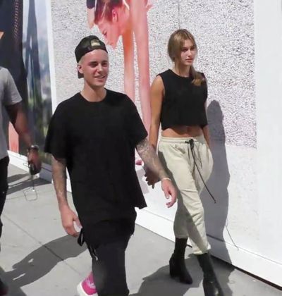Justin Bieber and Hailey Baldwin are seen on October 7, 2015 in Los Angeles.