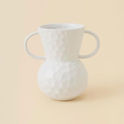 Textured vase with handles: $18