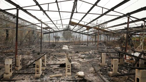 A property destroyed by fire is sen at Koorainghat, NSW.