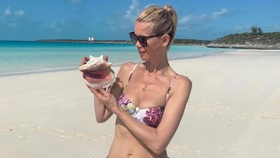 Claudia Schiffer rocks a floral bikini at 51 while on vacay.
