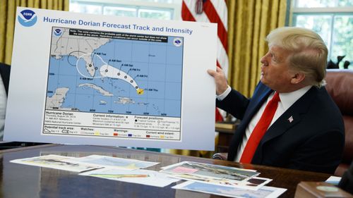 Donald Trump has repeatedly insisted Alabama was in the path of Hurricane Dorian, despite the corrections of his own forecasters.