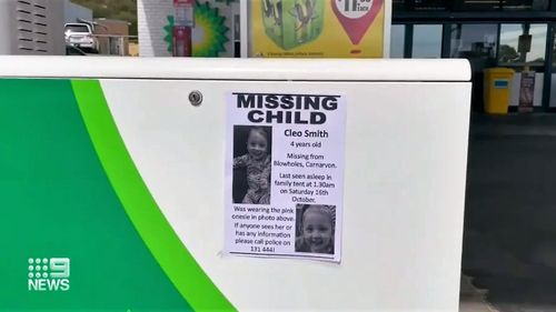 Missing child poster for Cleo Smith