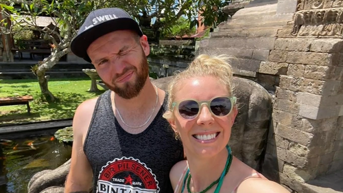 Jacob Vennix, 32, and wife Kimberley Fuller were swimming at Pasut Beach in western Bali on Monday when Vennix was carried out to sea by a strong current.