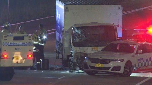 A truck driver has allegedly taken the authorities on a lengthy pursuit before ramming into five police vehicles in ﻿Greater Western Sydney. 