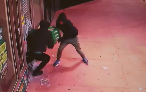 CCTV caught the cheesecake thieves in the act. (Victoria Police)