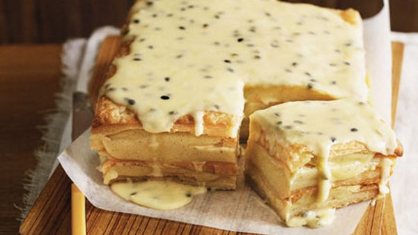 Passionfruit vanilla slice