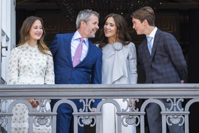 L-R: Princess Josephine, King Frederick X of Denmark, Queen Mary of Denmark and Prince Vincent
