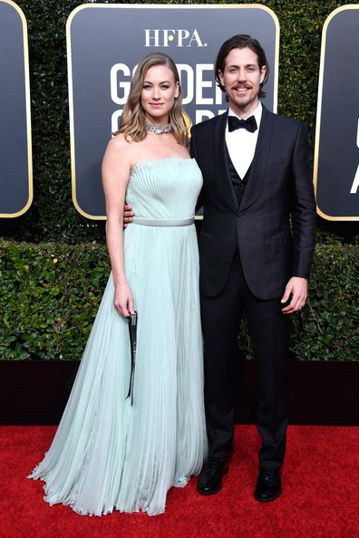 Yvonne Strahovski and husband Tim Loden attend the 76th Annual Golden Globe Awards at The Beverly Hilton Hotel on January 6, 2019 in Beverly Hills, California.