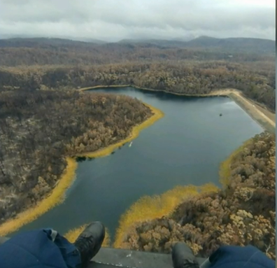 Eden Dam as seen from air. 