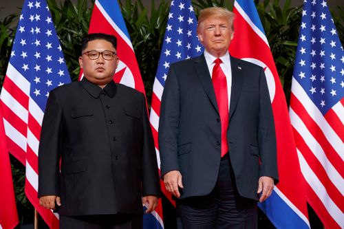 Kim Jong-un and Donald Trump pictured during their June meeting.