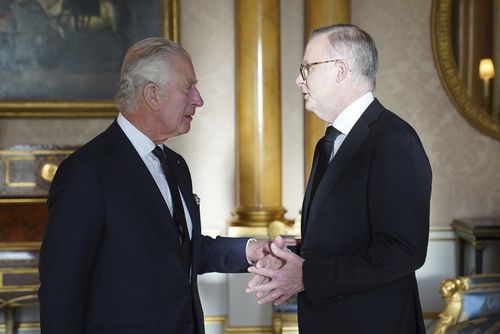 King Charles III speaks with Prime Minister of Australia Anthony Albanese