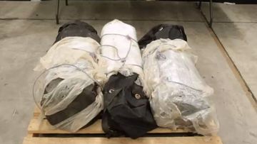Inside New Zealand Customs discovered five large duffle bags containing approximately 190 kilograms of cocaine.