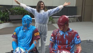 Alex Cullen Karl Stefanovic NRL State of Origin paint challenge