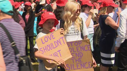 Thousands of people have marched to end gender-based violence in Sydney and Melbourne today, including the family of murdered teenager ﻿Isla Bel.