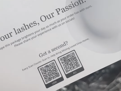 Boo Beauty Bar include a QR code to direct their customers to an important cause.