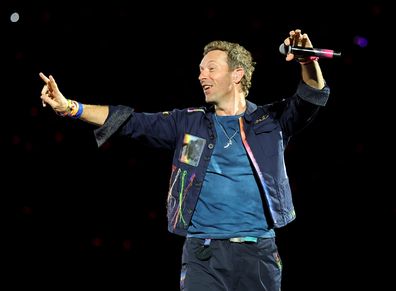 Chris Martin of Coldplay performed the band’s music world tour on June 6, 2025 at the Allegiant Stadium in Las Vegas, Nevada. 