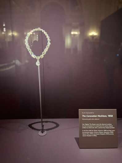 The Coronation Necklace is part of the Buckingham Palace display