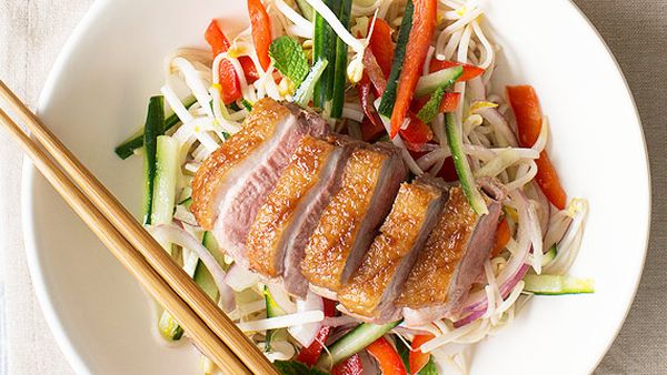 Nadia Lim's hoisin duck and soba noodle salad with orange dressing